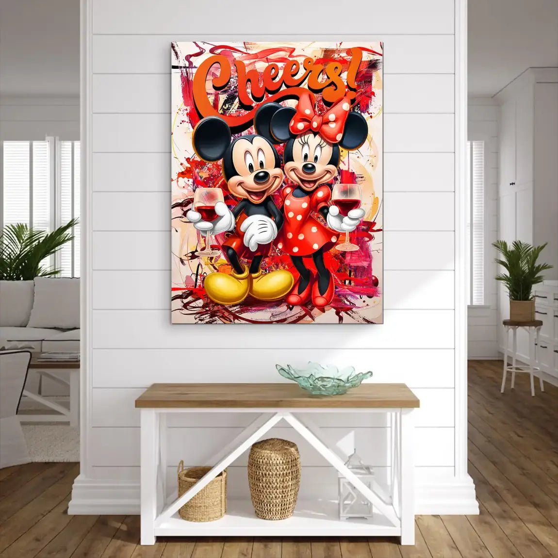 Micky u. Minnie Cheers Alu Dibond Bild INGALERIE