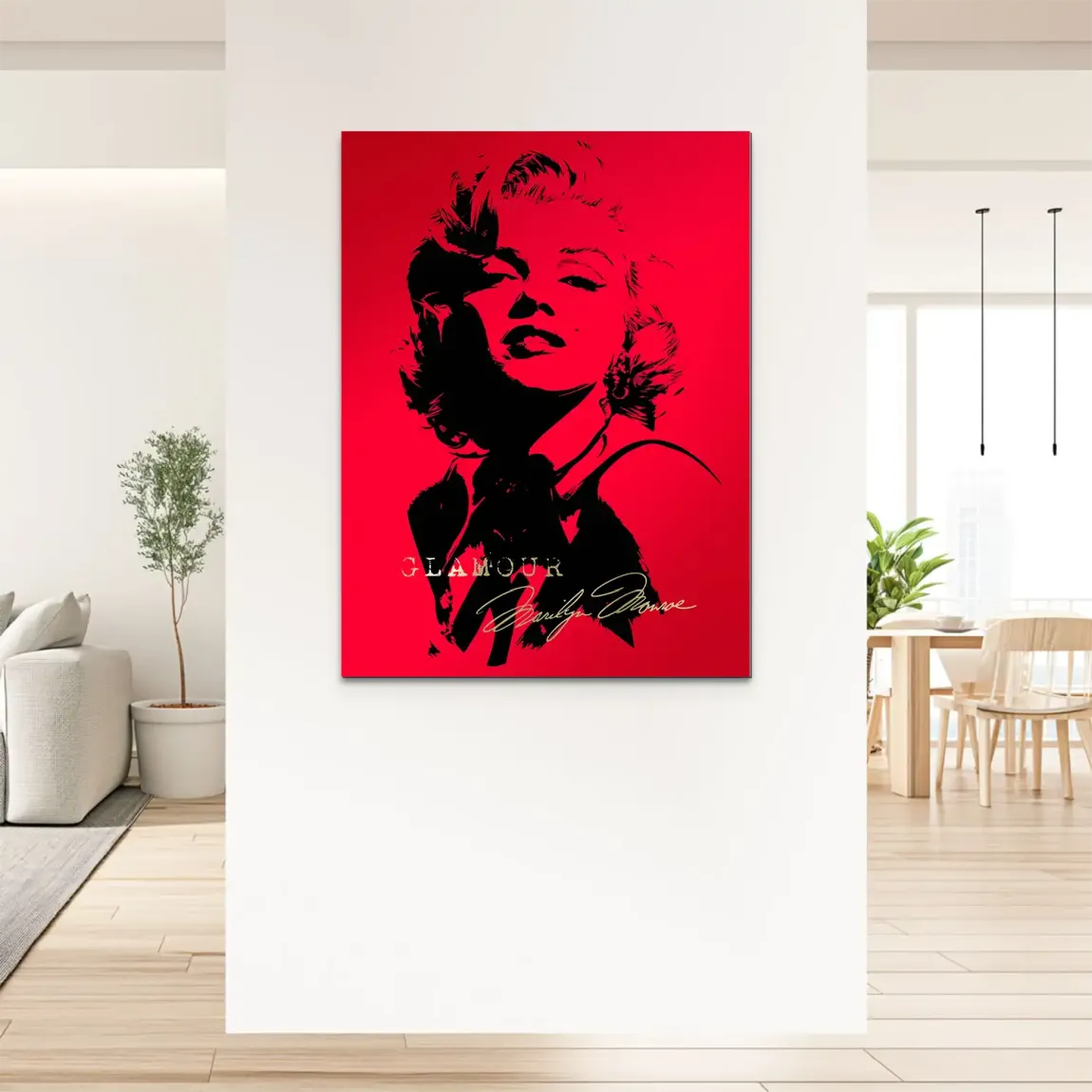 Marilyn Red Glamour Alu Dibond Bild