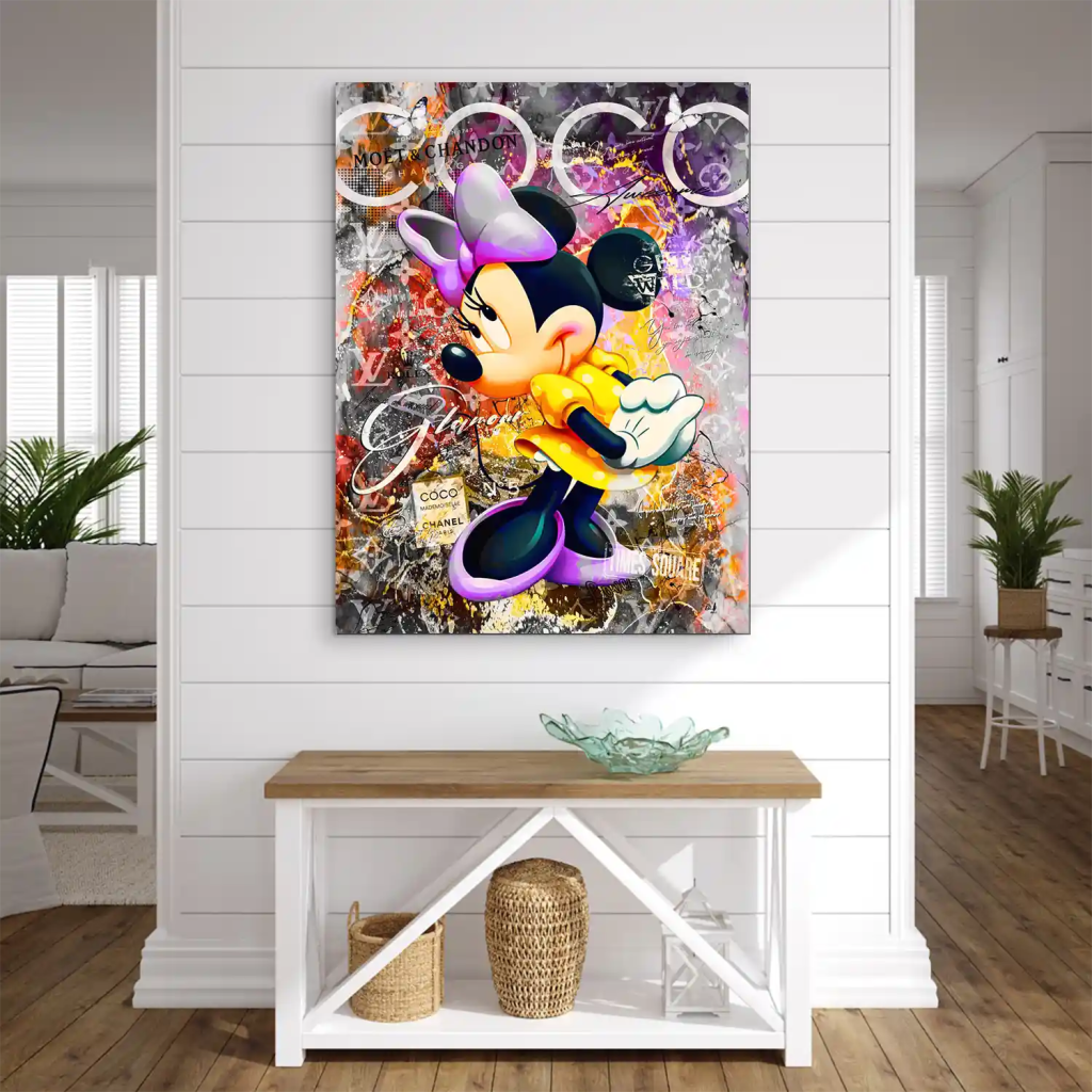 Minnie Maus Glamour Pop Art AluDibond Bild INGALERIE