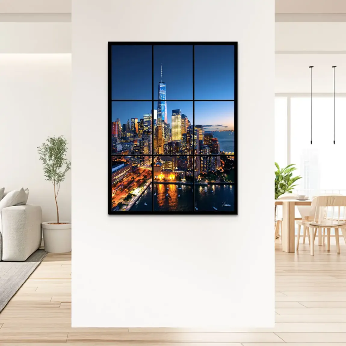 Skyline Lights New York Alu Dibond Bild