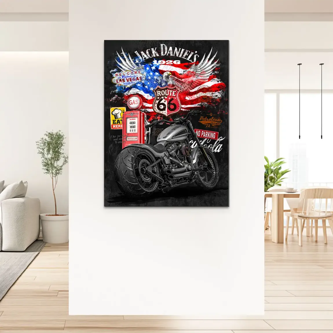 Harley Freedom Pop Art Alu Dibond Bild
