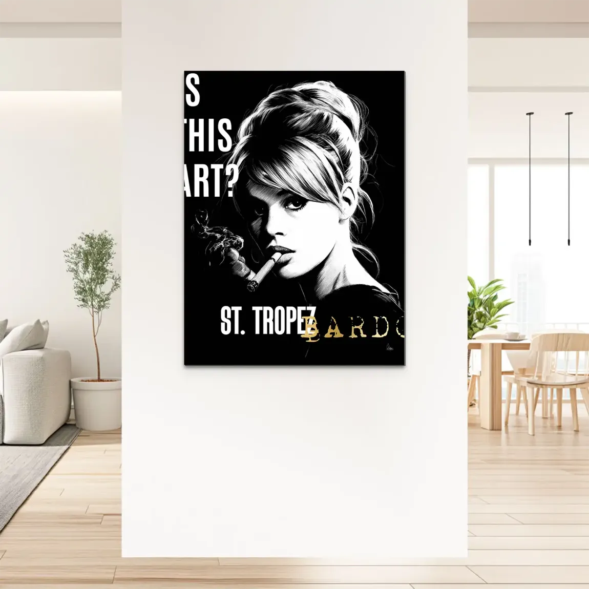 Brigitte Bardot Smoke Alu Dibond Bild