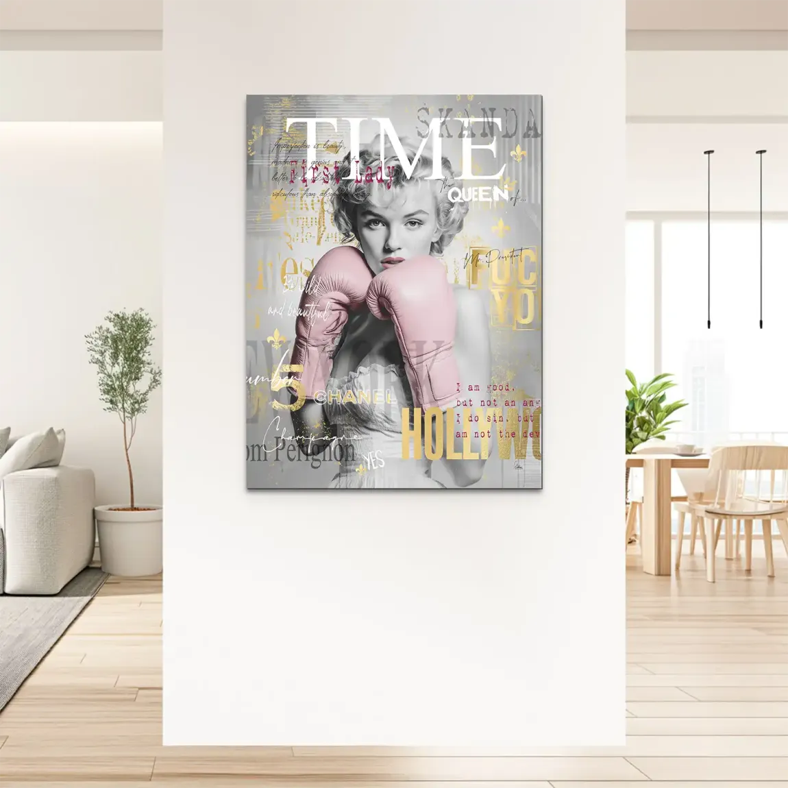 Marilyn Monroe Champ Pop Art Alu Dibond Bild