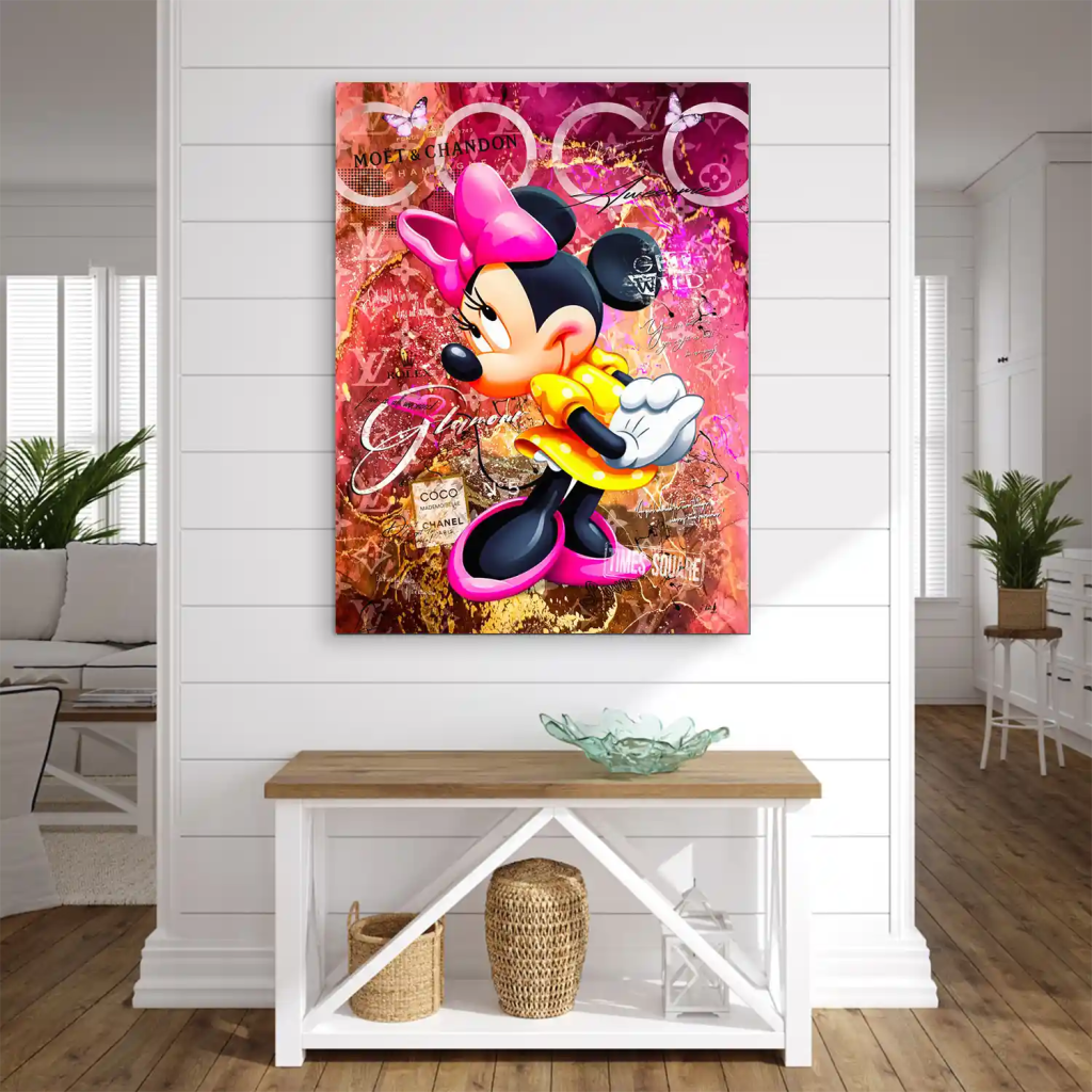 Minnie Maus Moet Pop Art AluDibond Bild INGALERIE