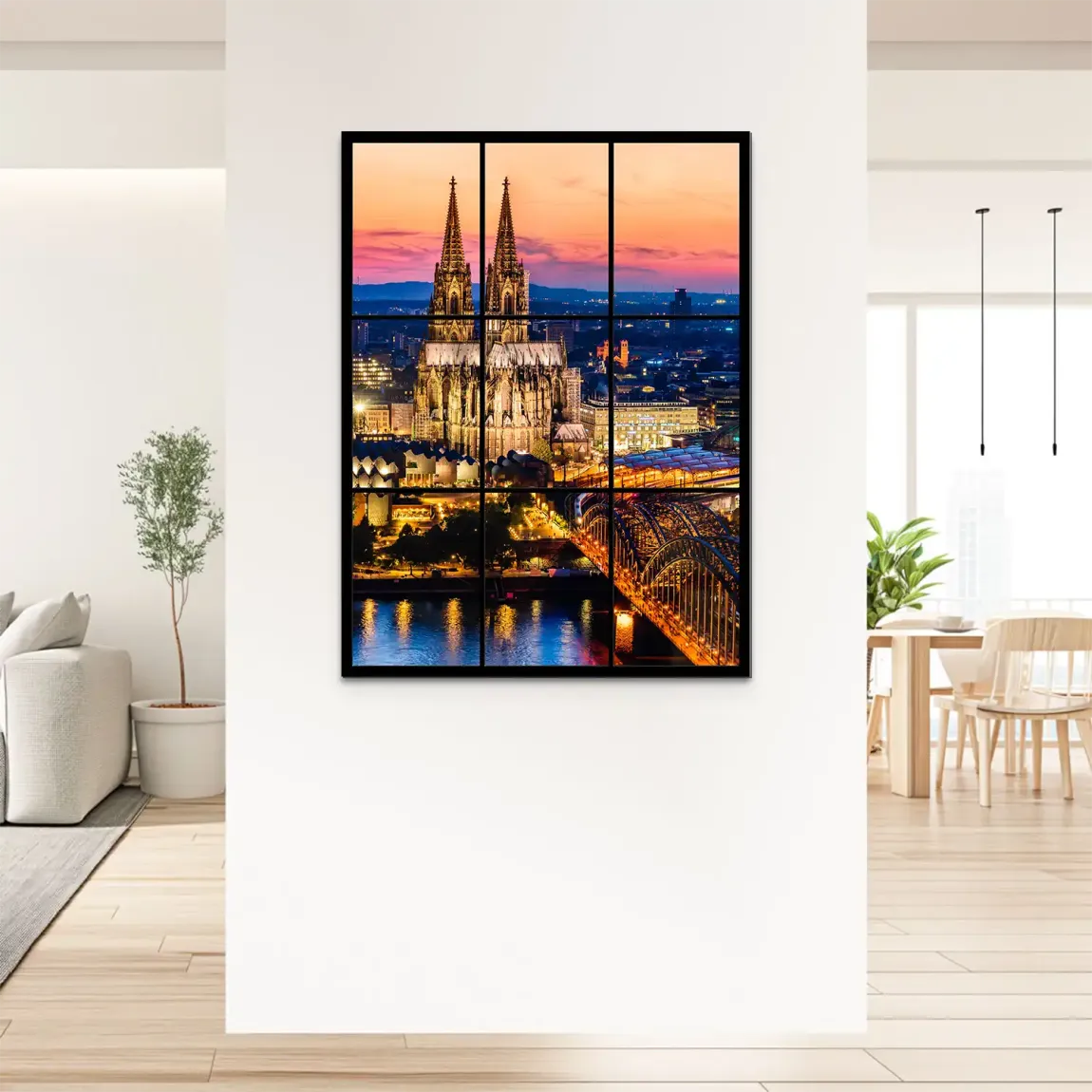 Köln City Lights Alu Dibond Bild