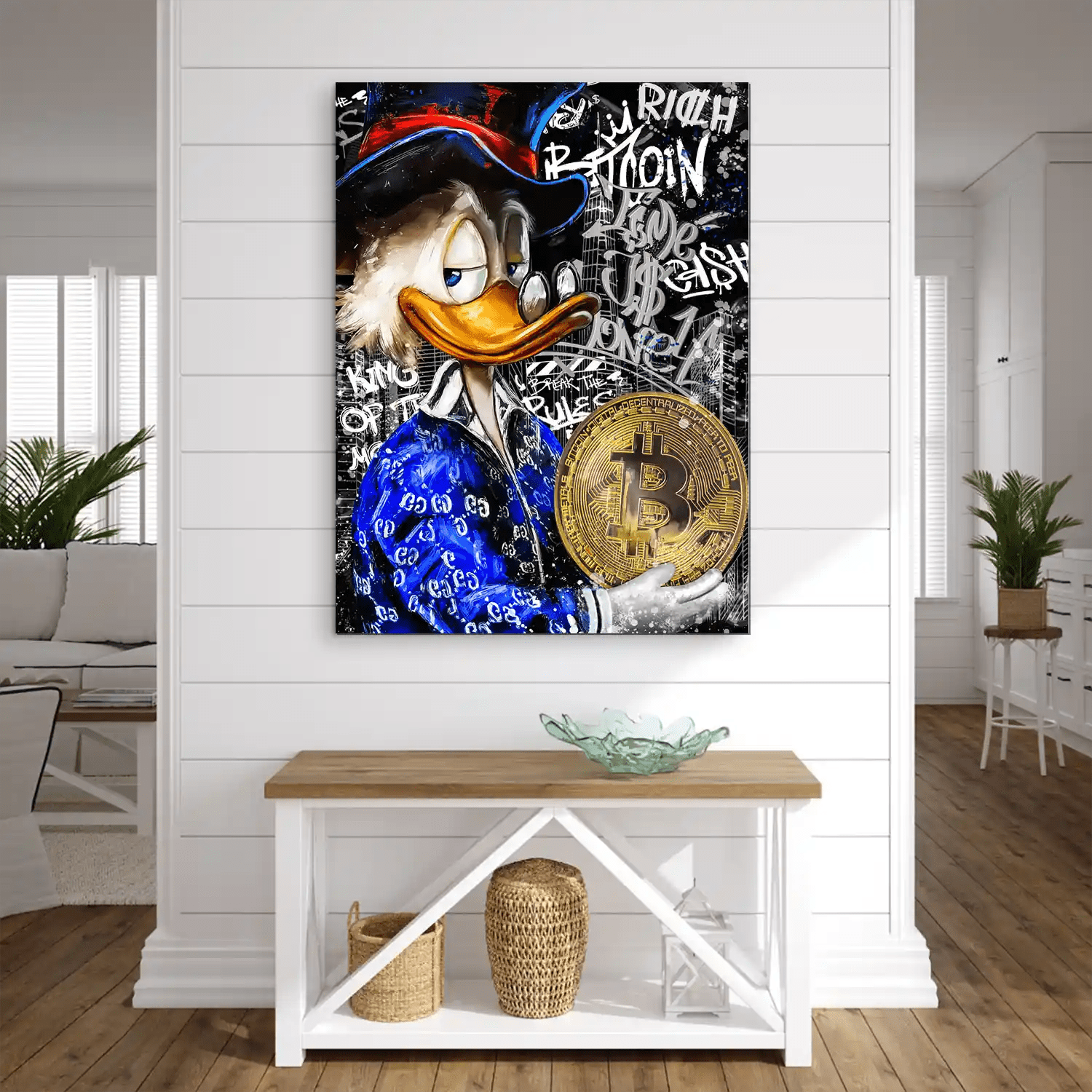 Dagobert Bitcoin Nr.2 Pop Art AluDibond Bild INGALERIE