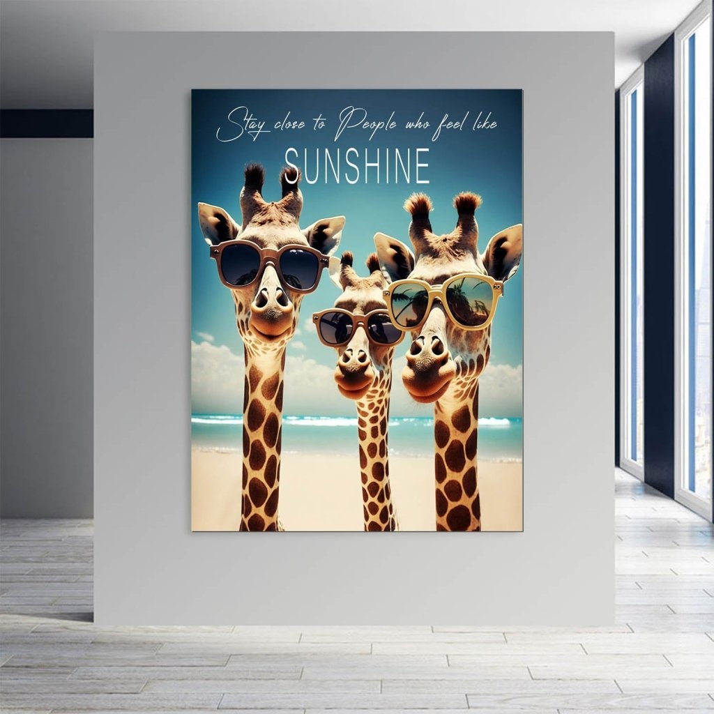 Giraffe Sunshine AluDibond Bild INGALERIE