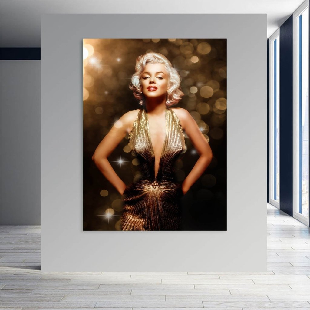 Marilyn Monroe Gold Style AluDibond Bild INGALERIE