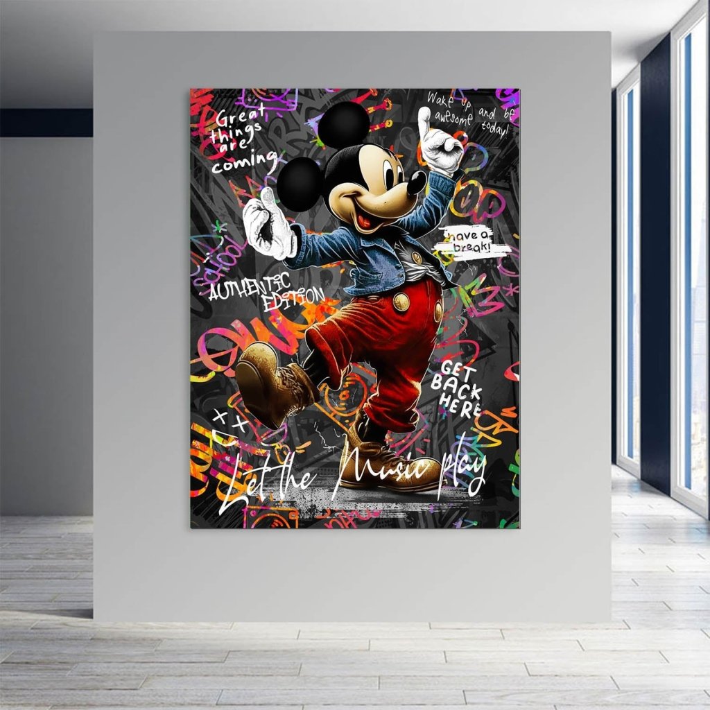 Micky Maus Dance Street Art AluDibond Bild INGALERIE