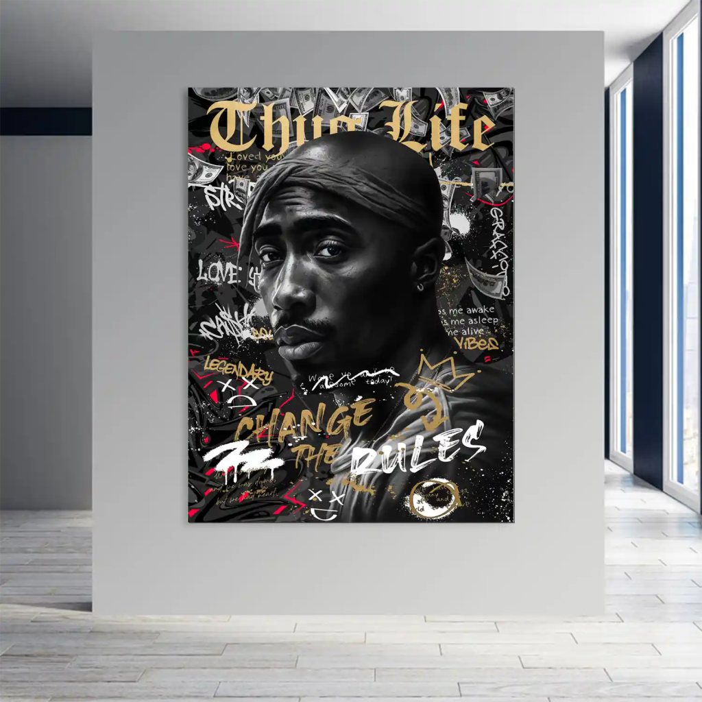 Pop Art Tupac Thug Life Aludibond Bild INGALERIE