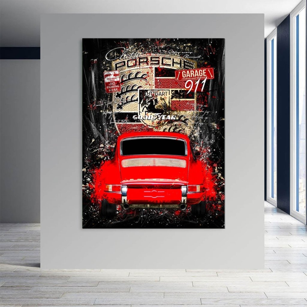 Porsche 911 Pop Art Style AluDibond Bild INGALERIE