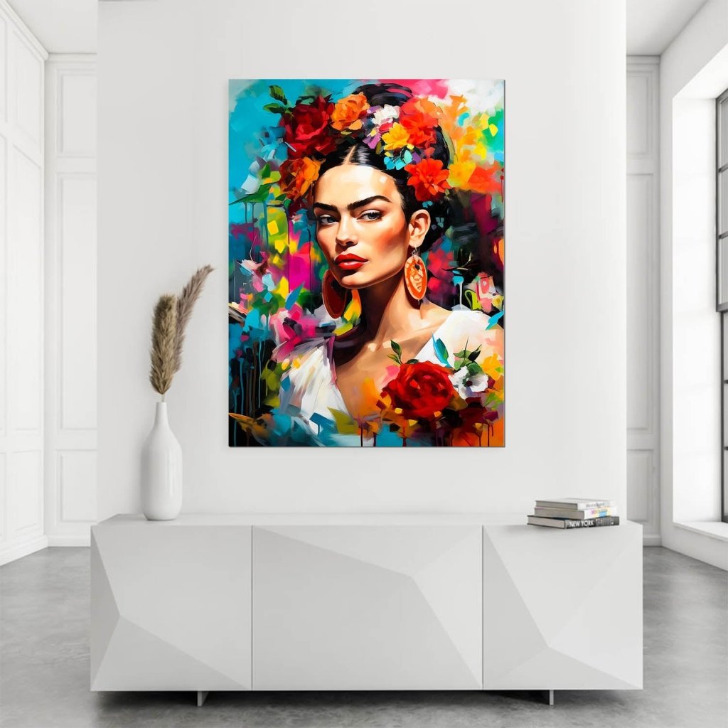 Frida Kahlo Flower AluDibond Bild INGALERIE