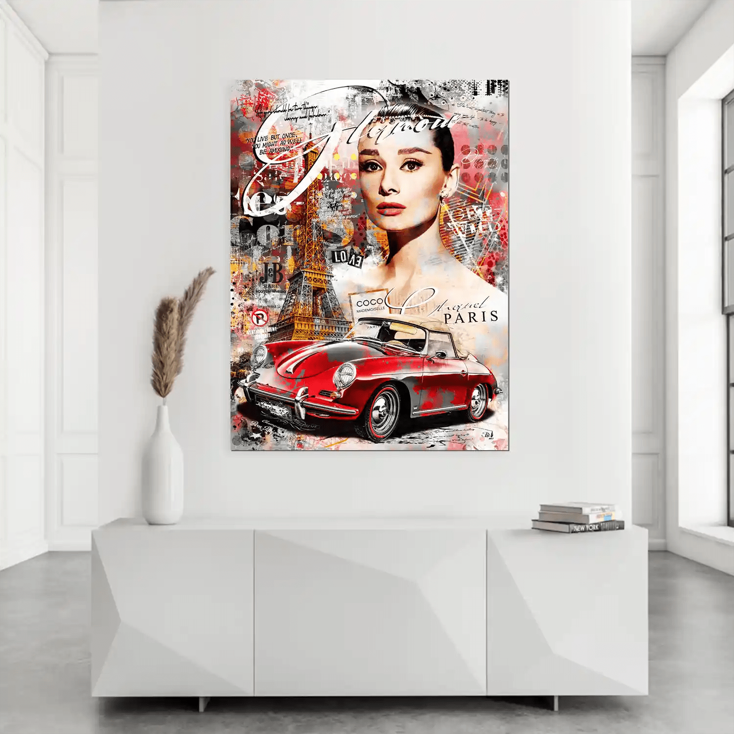 Audrey Porsche Pop Art AluDibond Bild INGALERIE