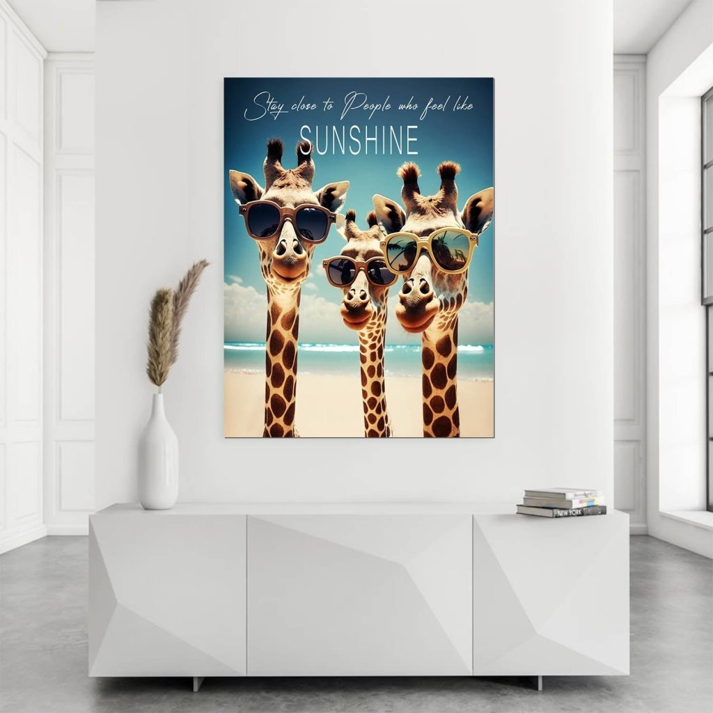 Giraffe Sunshine AluDibond Bild INGALERIE