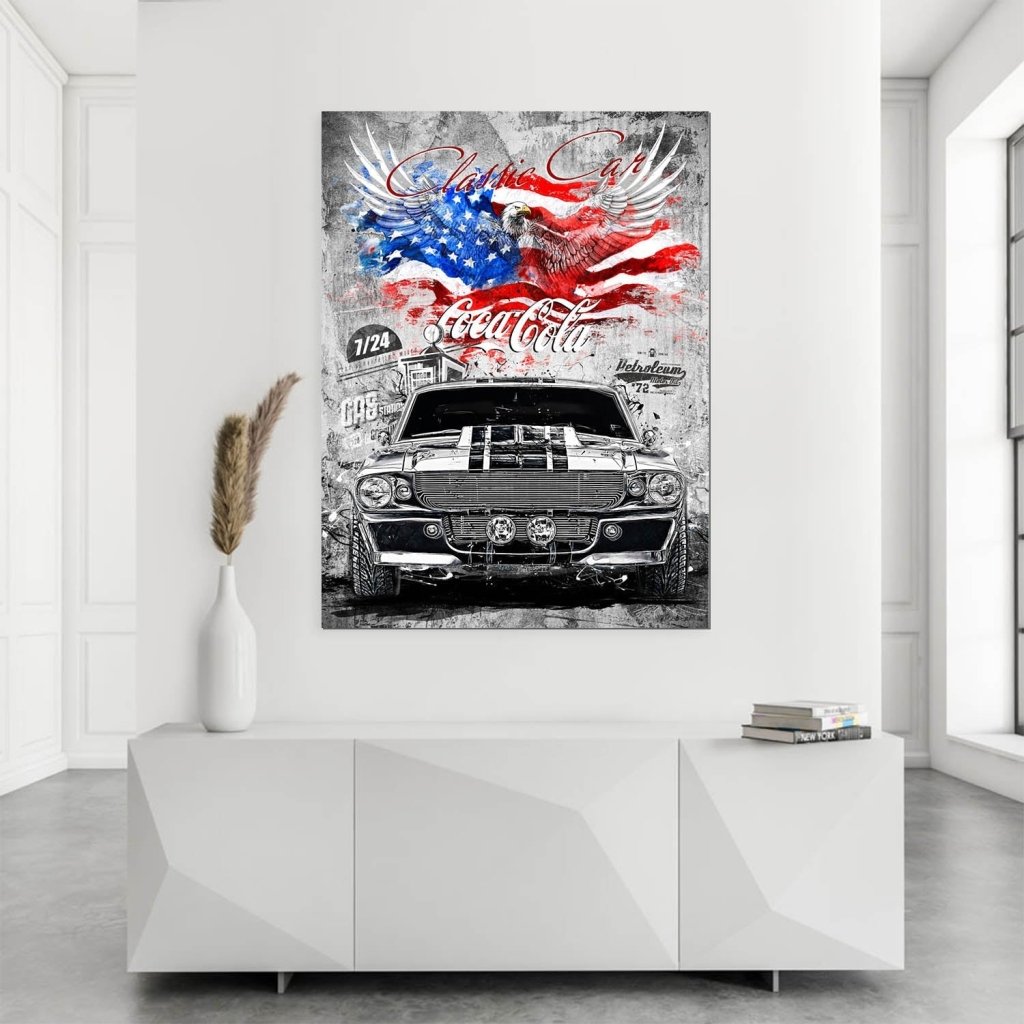 Ford Mustang Pop Art Modern Style AluDibond Bild INGALERIE