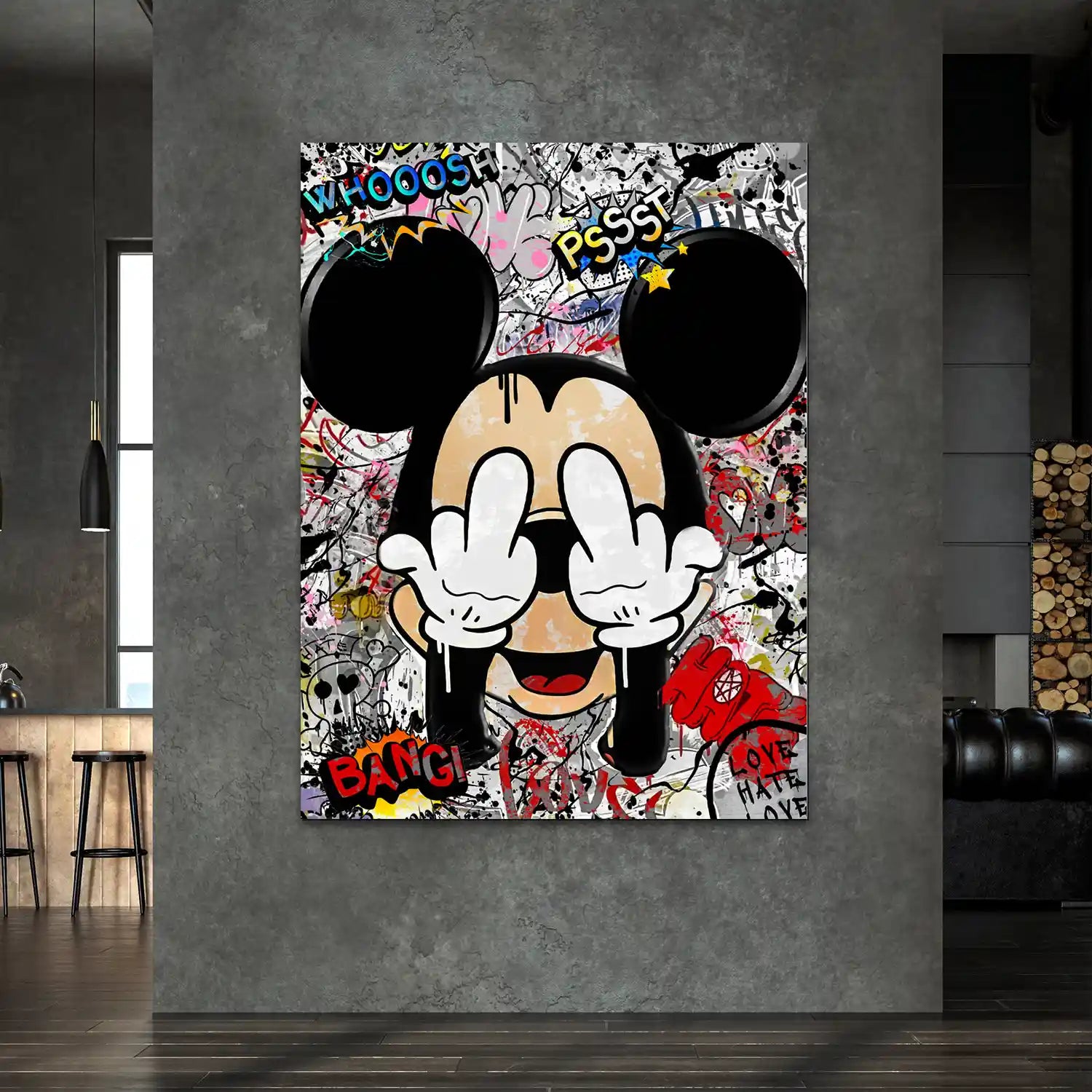 Micky Graffiti Street Art AluDibond Bild INGALERIE