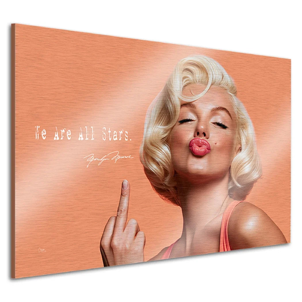 Marilyn Monroe Star Kiss Aluminiumbild gebürstet