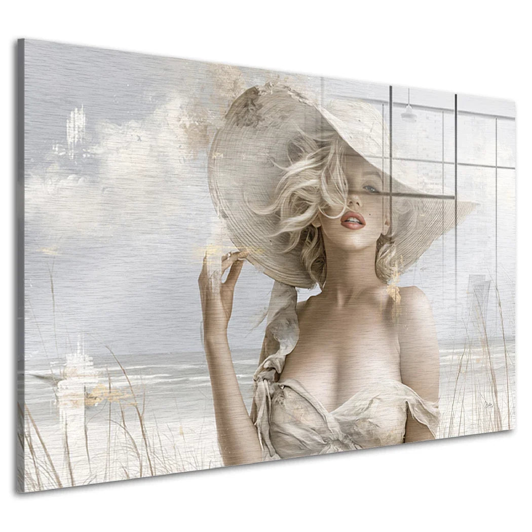 Marilyn Monroe Riviera Aluminiumbild gebürstet