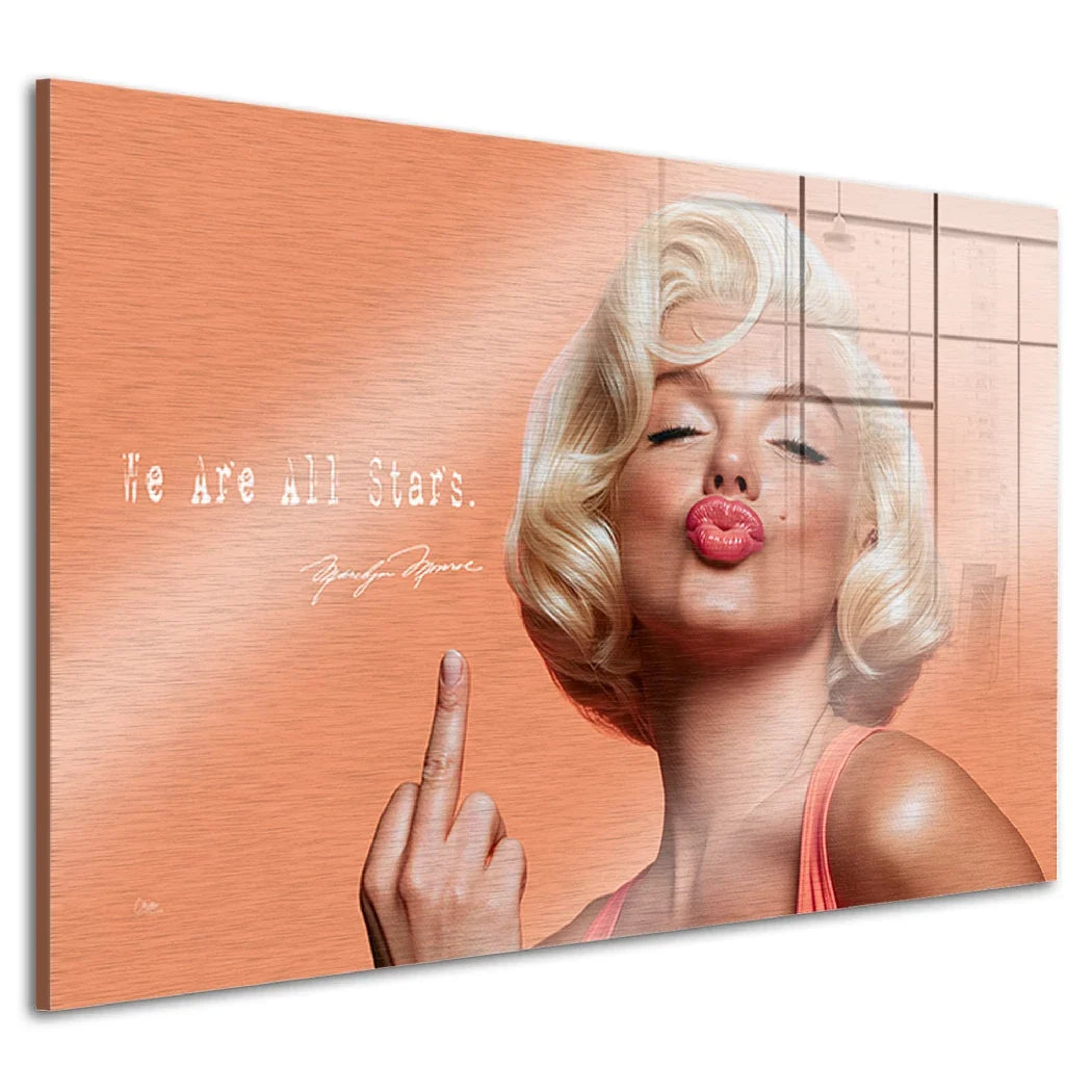 Marilyn Monroe Star Kiss Aluminiumbild gebürstet