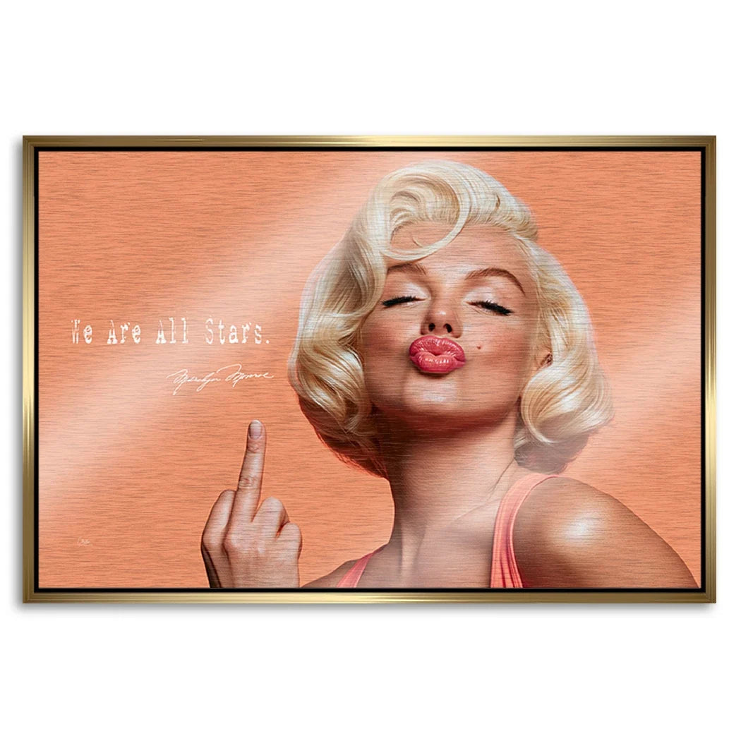 Marilyn Monroe Star Kiss Aluminiumbild gebürstet