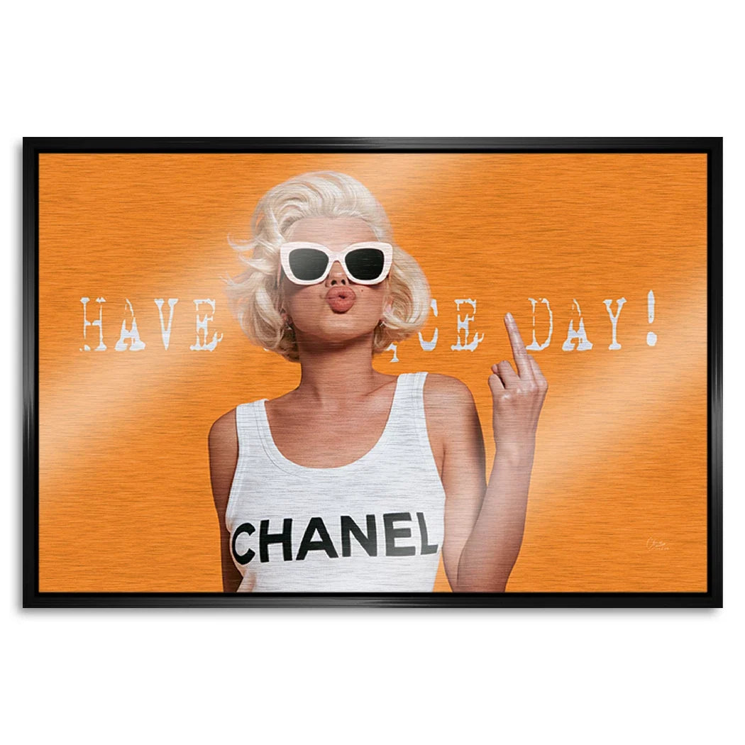 Marilyn Monroe Orange Kiss Aluminiumbild gebürstet