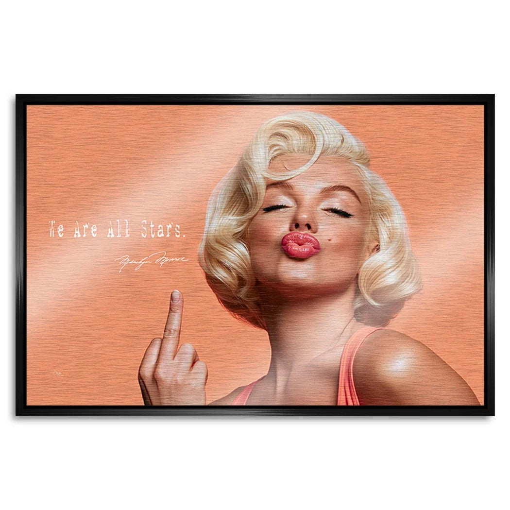 Marilyn Monroe Star Kiss Aluminiumbild gebürstet