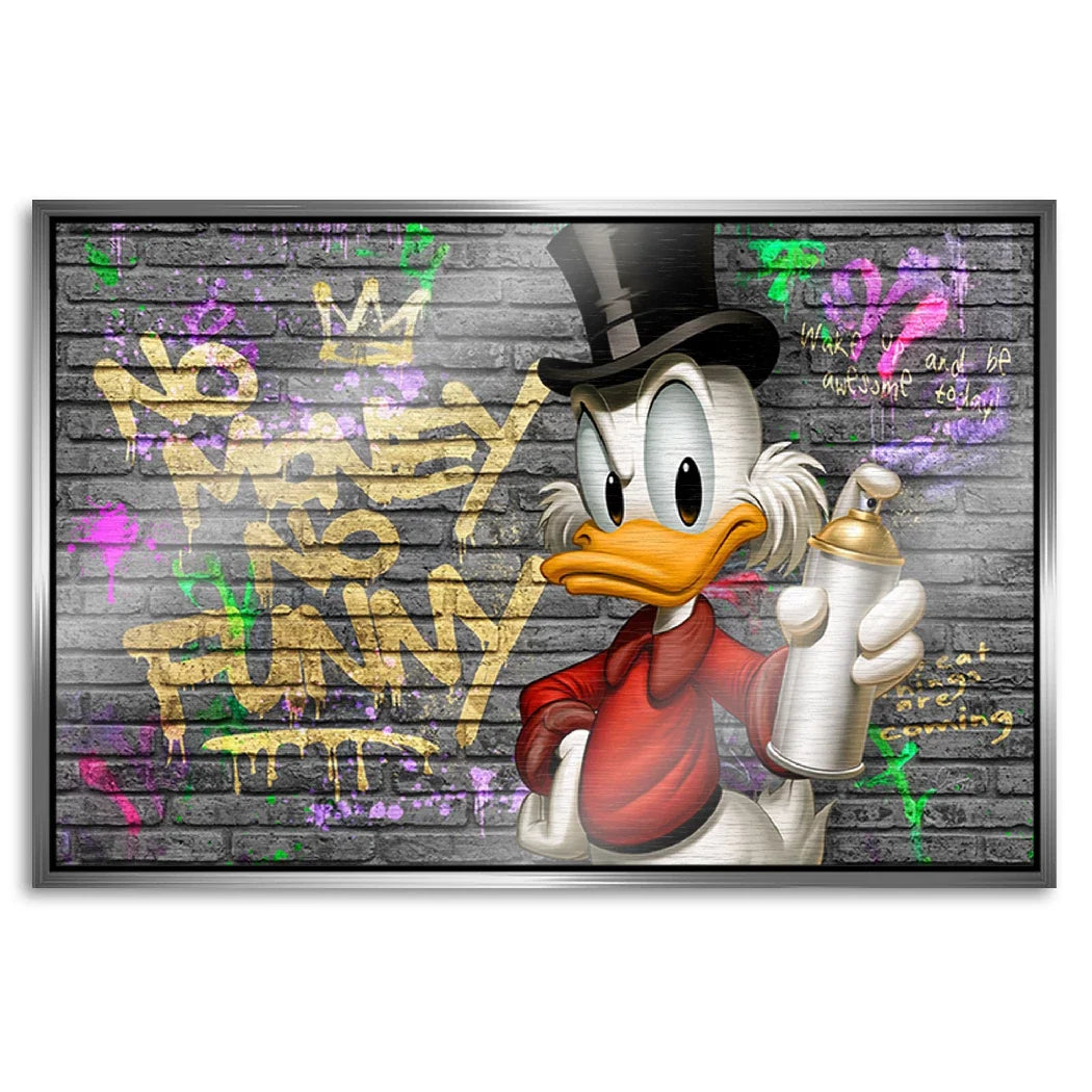 Dagobert Duck Street Money Aluminiumbild gebürstet