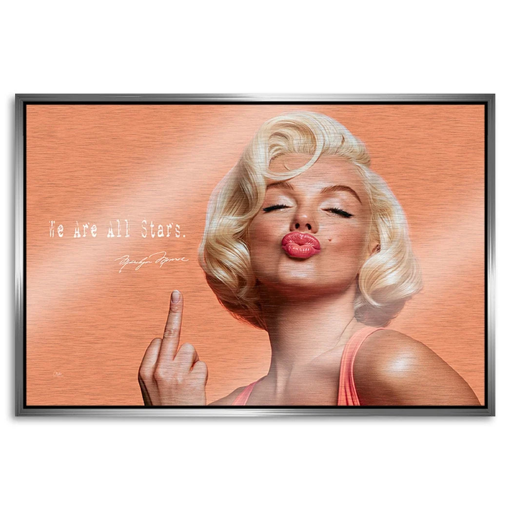 Marilyn Monroe Star Kiss Aluminiumbild gebürstet