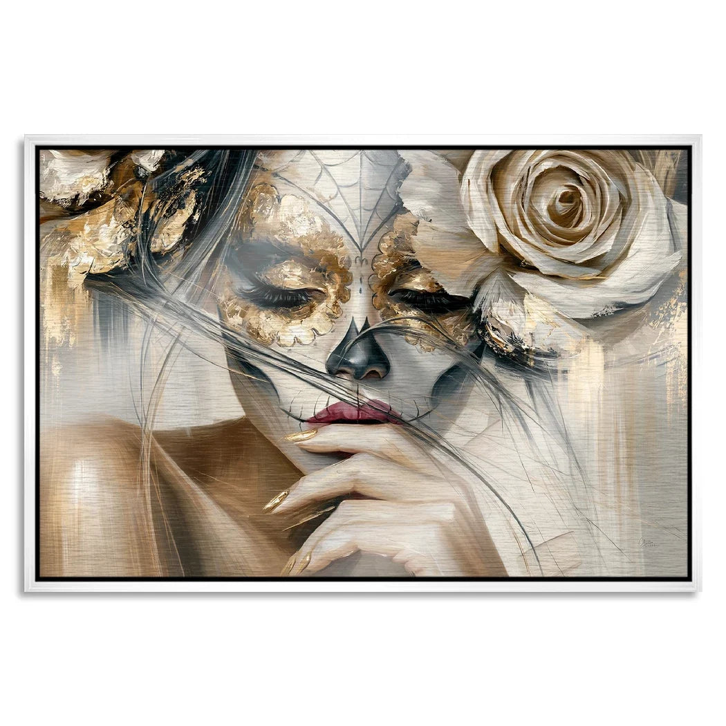La Catrina Golden Silence Aluminiumbild gebürstet