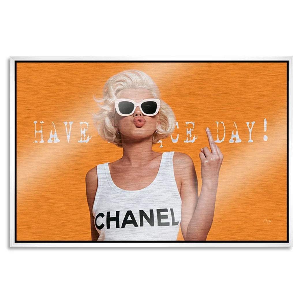 Marilyn Monroe Orange Kiss Aluminiumbild gebürstet