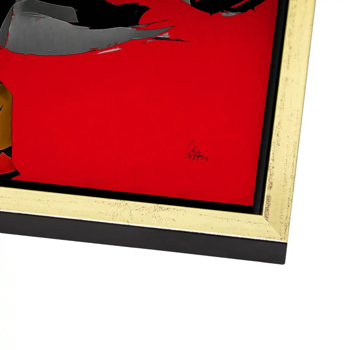 Rouge Abstrakt Aluminiumbild gebürstet