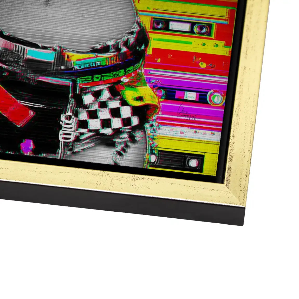 Retro DJ Girl Alu Dibond Bild gebürstet