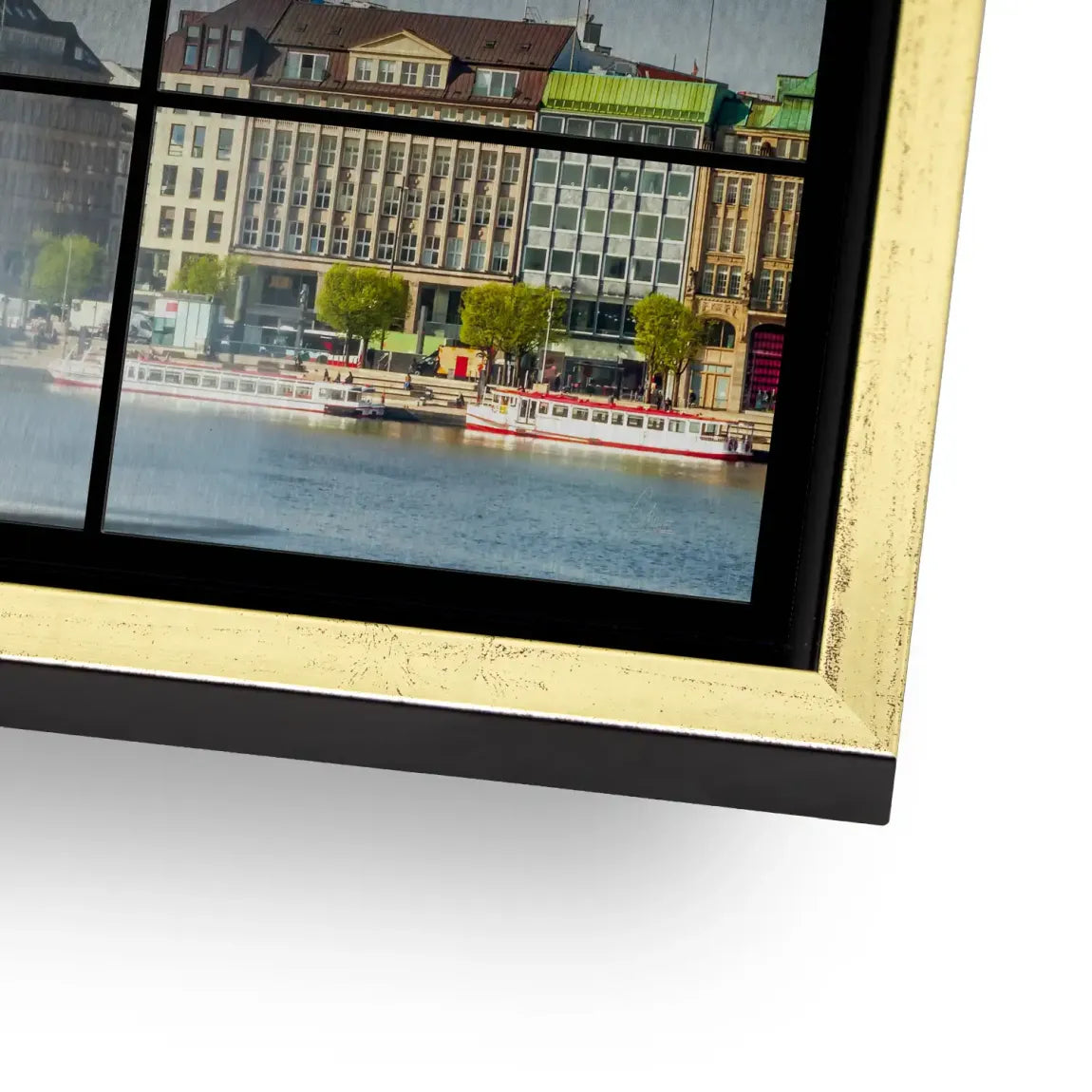 Sunset View Hamburg AluDibond Gebürstet