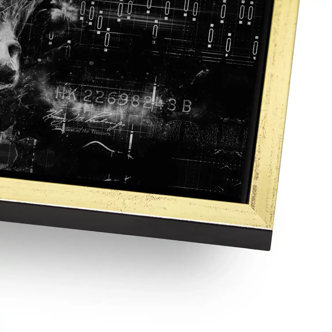Börsenbulle Noir Aluminiumbild gebürstet
