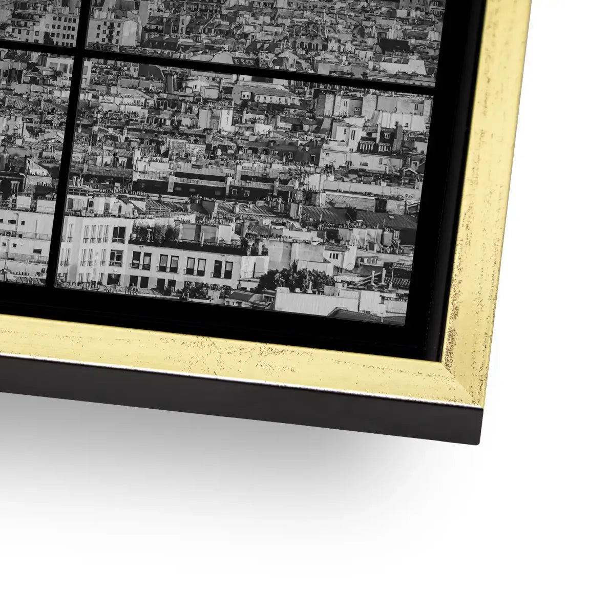 Paris Skyline Black and White AluDibond Gebürstet