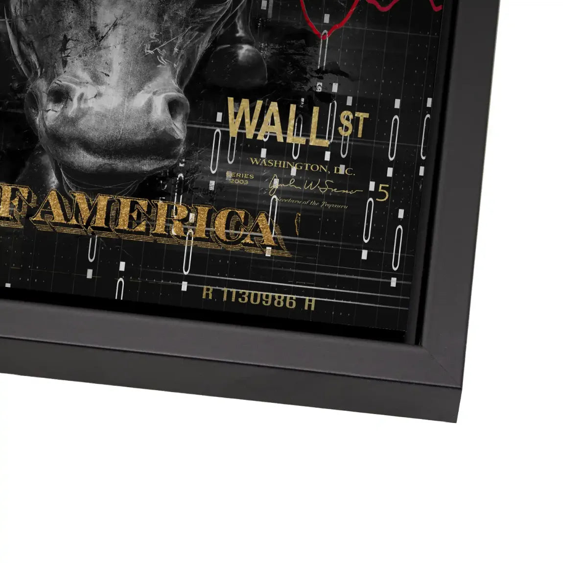 Dagobert Duck Wallstreet Black Gold Alu Gebürstet Bild