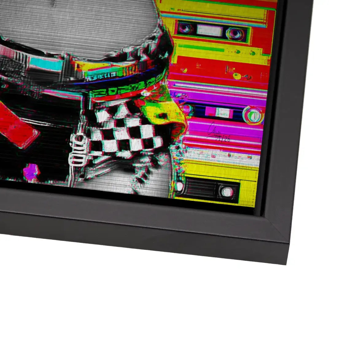 Retro DJ Girl Alu Dibond Bild gebürstet