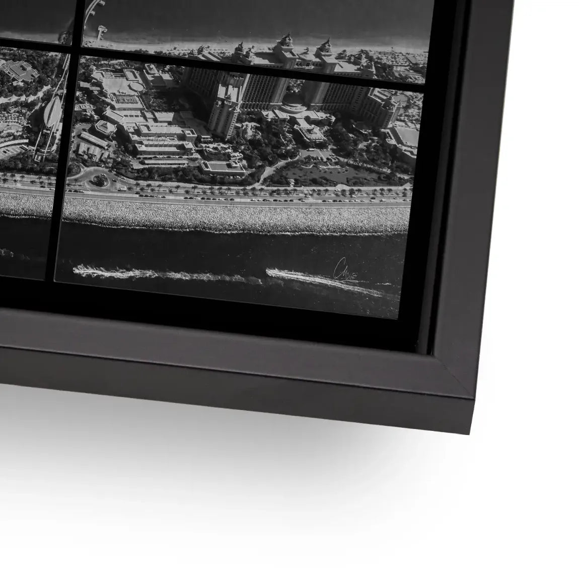 Palm View Dubai Noir AluDibond Gebürstet