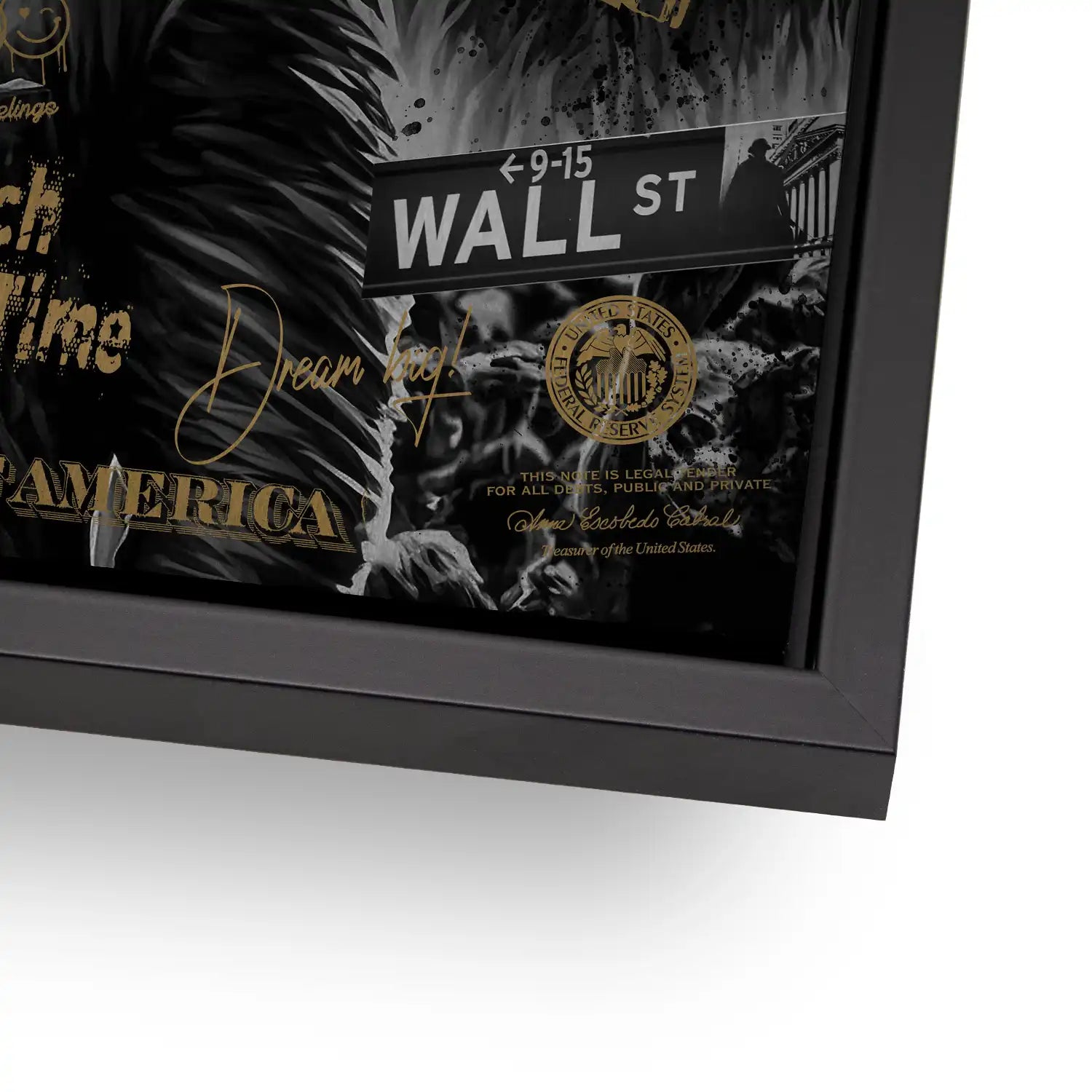 Wallstreet Wolf Gold Style Alu Dibond Gebürstet INGALERIE