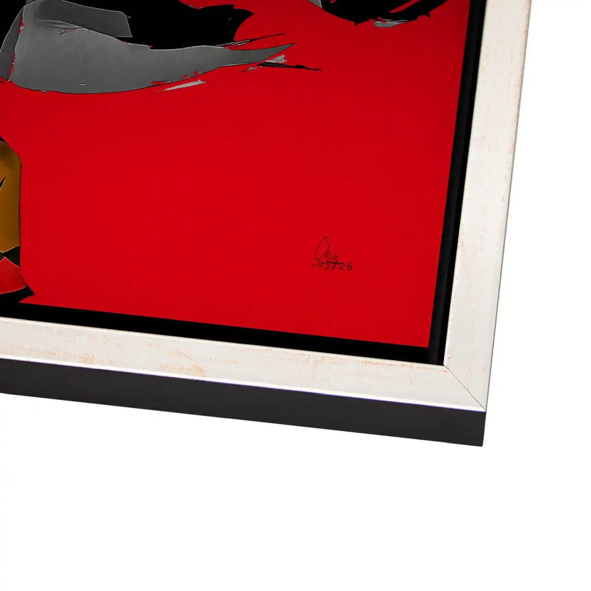 Rouge Abstrakt Aluminiumbild gebürstet