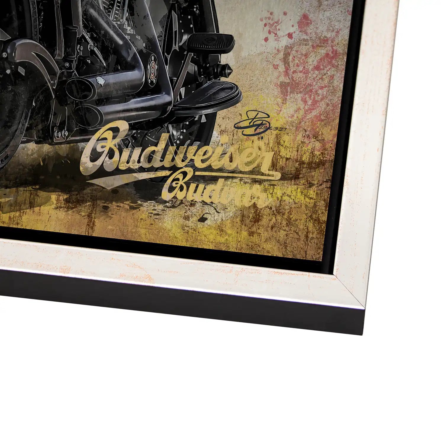 Harley USA Pop Art Alu Gebürstet - Alu Dibond Bild Gebürstet