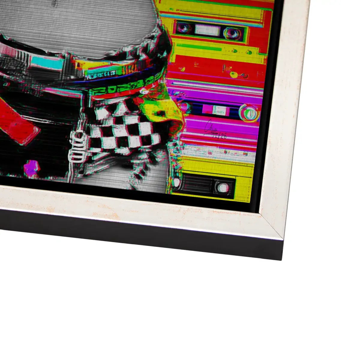 Retro DJ Girl Alu Dibond Bild gebürstet