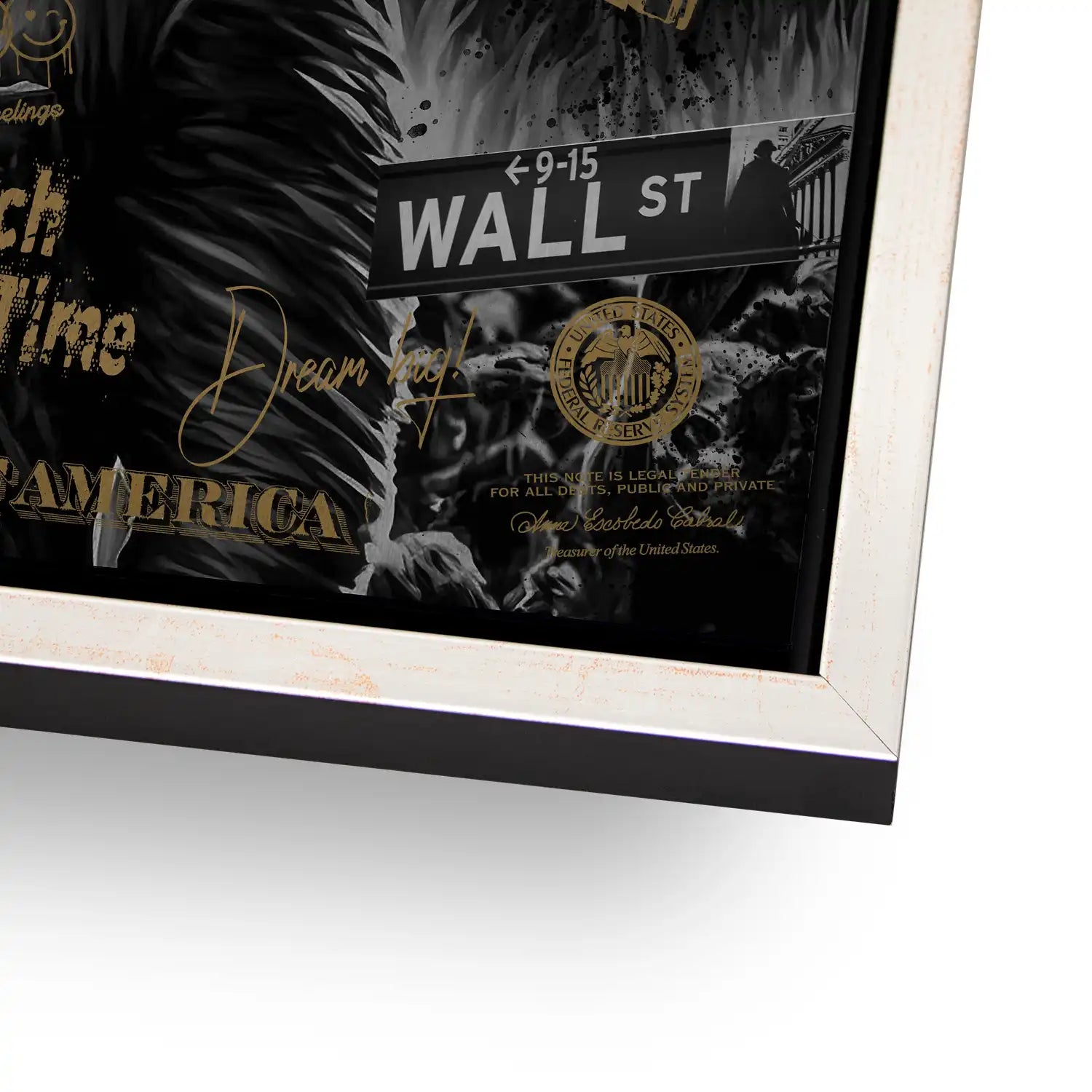 Wallstreet Wolf Gold Style Alu Dibond Gebürstet INGALERIE