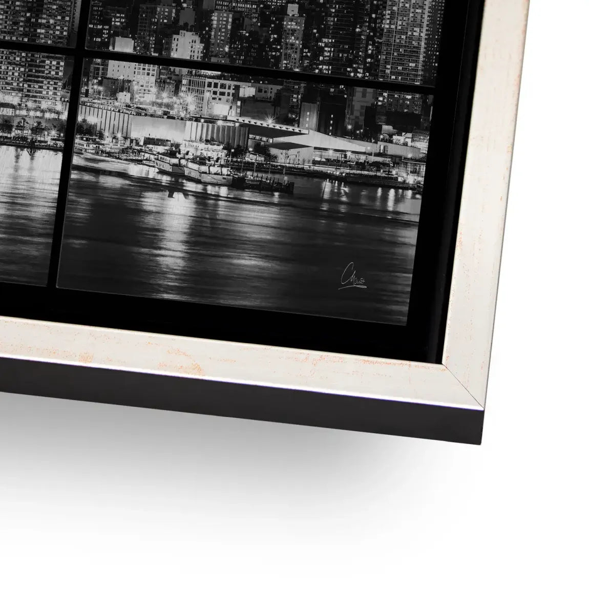 New York Black Skyline AluDibond Gebürstet