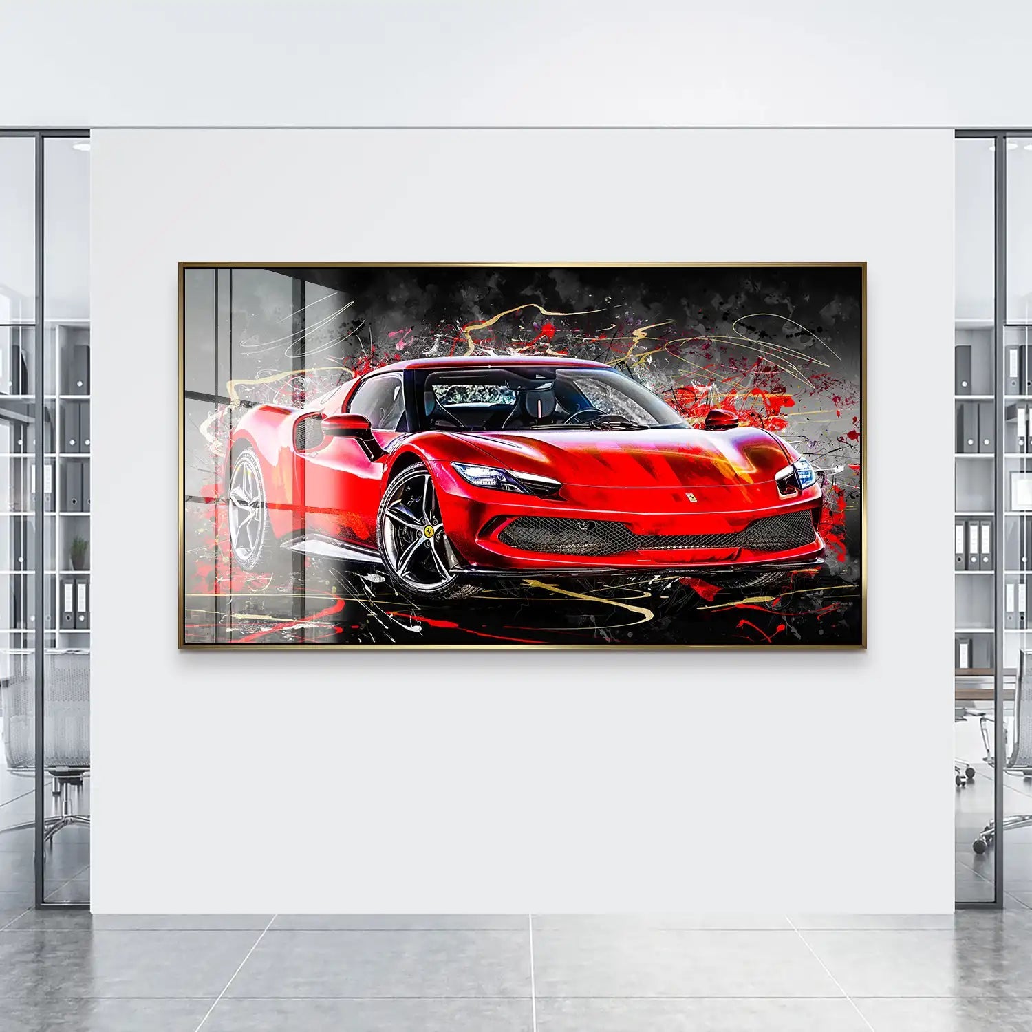 Ferrari 296 Abstrakt Acrylglas Bild INGALERiE