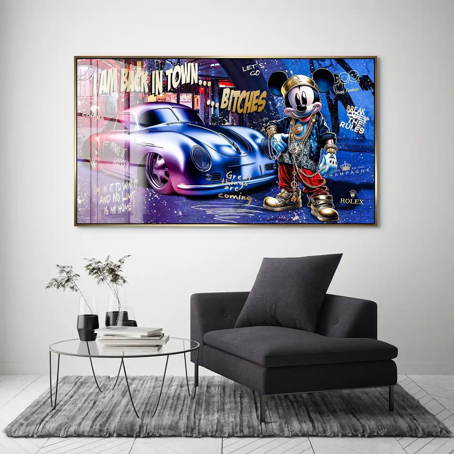 Micky Porsche 356 Pop Art Style Acrylglas Bild INGALERIE