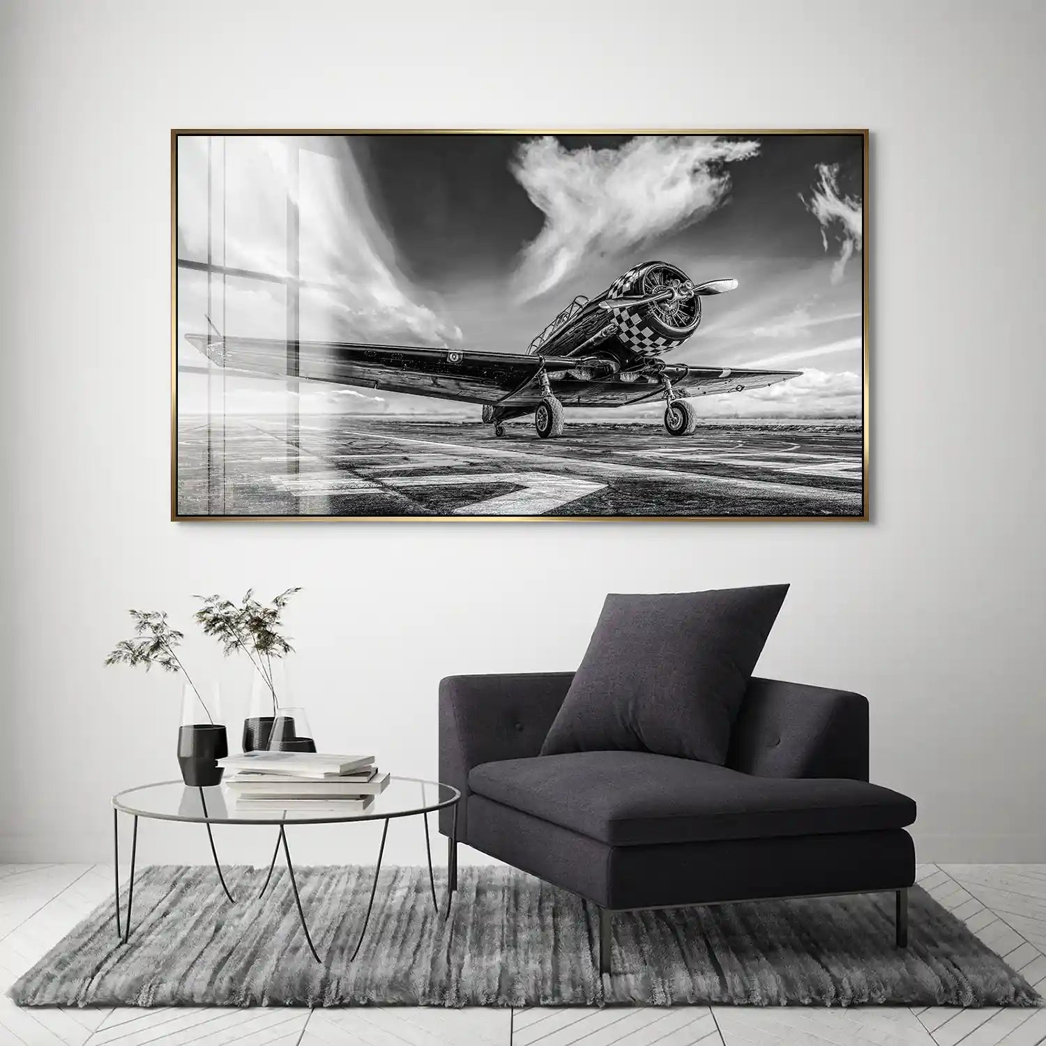 Retro Propeller Flugzeug Acrylglas Bild INGALERIE