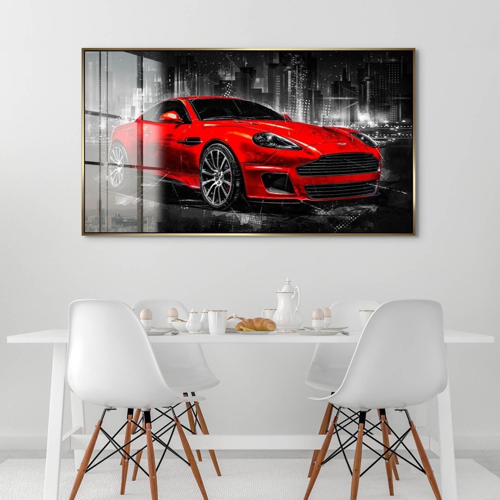 Aston Martin Abstrakt Red Style Acrylglas Bild INGALERIE