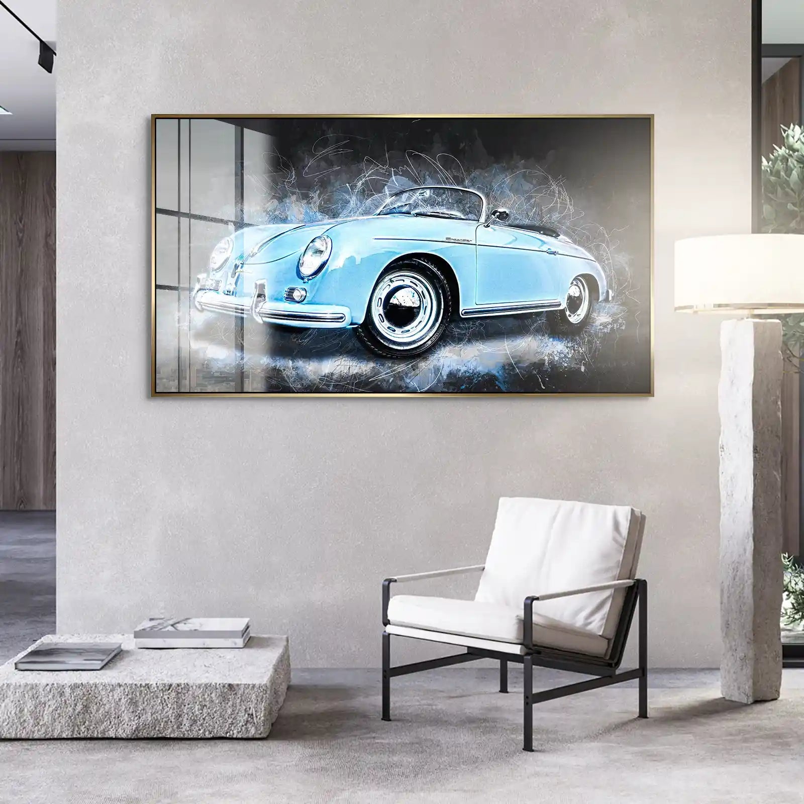 Blue Porsche Speedster Abstrakt Style Acrylglas Bild INGALERIE