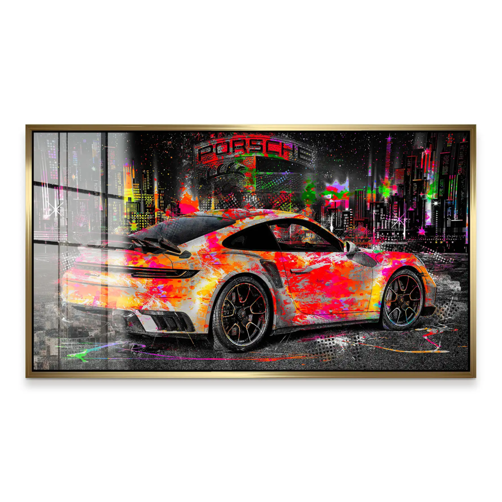 Porsche 911 Turbo Pop Art Style Acrylglas Bild INGALERIE